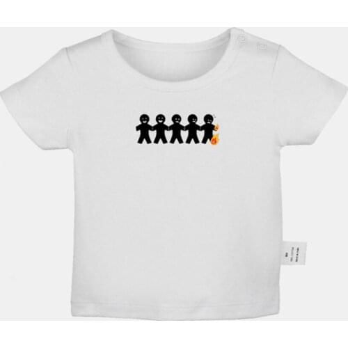 5 Burning Man Funny Design Newborn Baby T-shirts The Evolution of Alien Graphic Solid Color Short Sleeve Tee Tops