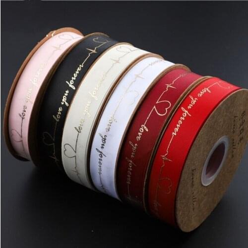 6 colors 2.5cm love you forever New gold hot luxury series ribbon gifts flowers packaging gift boxes decorated with festive