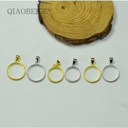 QIAOBEIGE Diy accessories 925 pure silver round mabe pearl pendant female pendant 13-15mm mabei pearl flat bottom beads