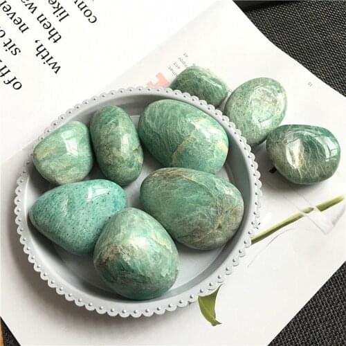 Amazonite Palm Stones Natural Quartz Gemstones Crystals Healing Reiki Massage Gems Home Decoration