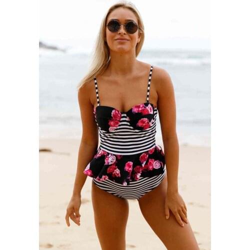 Angelsin High Waist Skirt Gürünümlü Padded Bikini Suit