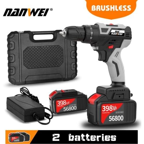 Brushless Cordless Drill Impact Electric Drill Power Tools Hammer Drill