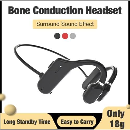 Bone Conduction Wireless Bluetooth 5.0 Openear Earphone Outdoor Stereo Sports IPX6 Waterproof Headphone With Microphone Headset