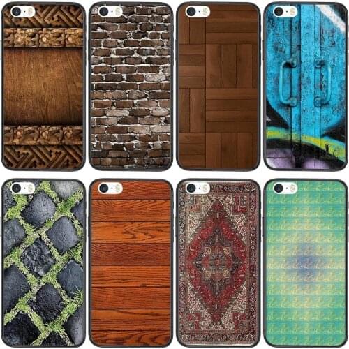 Black Cover Tpu Hoesjes Brick Wood Textures Fashionable For Huawei Nova 8 7 6 3 SE Mate 40 30 20 20X 10 Lite Plus Pro Y5 2018