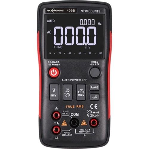 RM409B Digital Multimeter Tester 9999 Counts with Analog Bar Graph AC/DC Voltage Ammeter Current Ohm Auto
