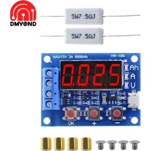 DC 4.5V-6V Digital Battery Capacity Tester Module with Accessories Resistance Lead-acid Battery Capacity Meter Discharge Tester