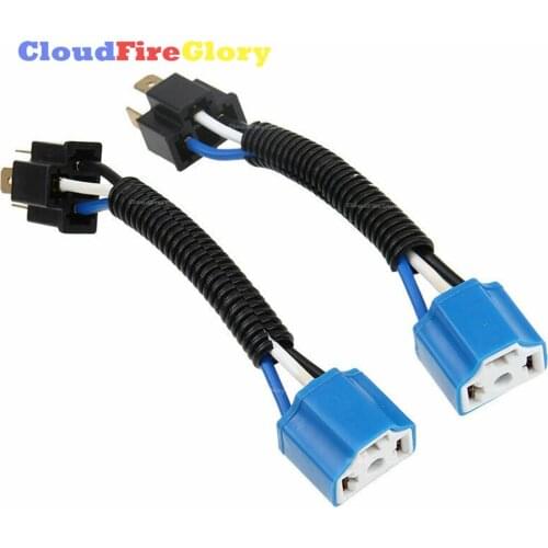 CloudFireGlory 2Pcs H4 9003 Headlight Light Bulb Socket Plug Connector Wiring Harness Accessories Ceramic