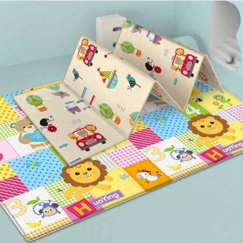 Baby Play Mat Waterproof and Stain Resistant Soft Floor Playmat Foldable Crawling Carpet Developing Kid Game Activity Rug Fold