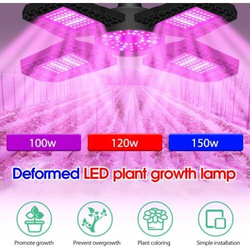 150/120/100W Folding LED Grow Light E27 Red And Blue Spectrum Hydroponics Phyto Lamp For Seed Plant Flower Indoor Growing Light