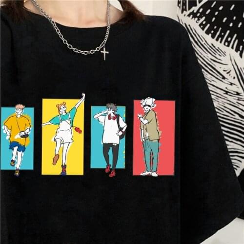 Summer top mens streetwear printing Japanese manga Kawaii white bottoming shirt T-shirt top T-shirt couple clothes