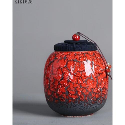 European-style Ceramic Tea Caddy Creative Round Candy Snack Storage Box Home Food Sealed Jar Kitchen Container Home Decoration