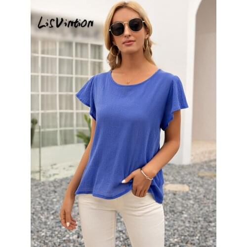 LisVintion Short Sleeve Shirts For Women