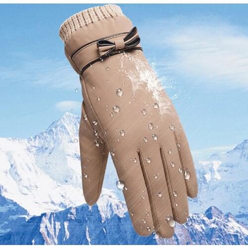 Fashion Winter Women Gloves Windproof Internal Plush Warm Lady Mittens Touch Screen Skin-friendly Soft Female Gloves