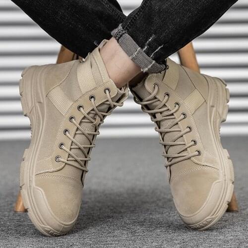 Mens Casual Boots Outdoor Sneakers Martin Ankle Boots Zapatillas Hombre High Quality Cavans Fashion Men Shoes Chaussure Homme