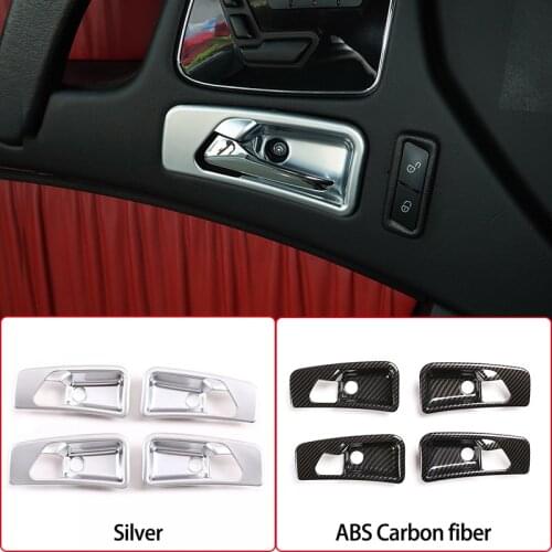 ABS Carbon Car Inner Door Handle Bowl Decoration Cover Stickers For Mercedes Benz G Class W463 G63 G500 2007-2010Car Accessories