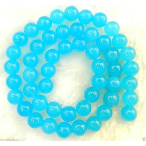 Natural AAA 8mm African Blue Gems Round Loose Beads 15"