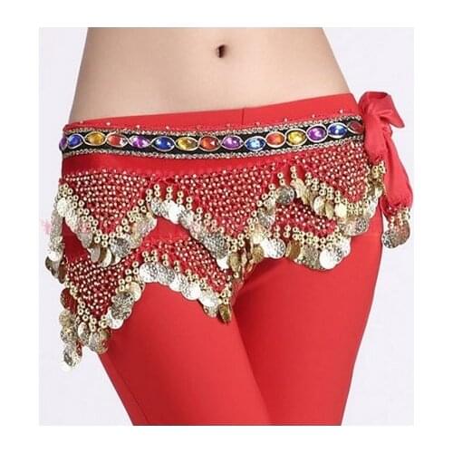 New style Belly dance costumes velvet colors stones gold coins belly dance hip scarf for women belly dancing belts