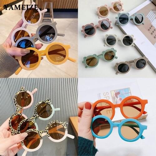 YAMEIZE Wholesale Kids Sunglasses Girls Boys Retro Round Glasses Children Sunglasses Baby Outdoors Goggles Child Eyewear UV400