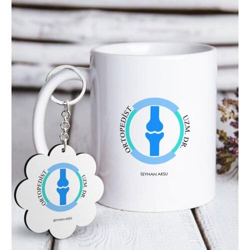 Personalized Professional Ortopedist White Mug and Keychain Gift Seti-2