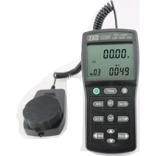 TES-1339R Portable Illuminometer Light Meter Data Logger Light Meter Measuring Range 0.01 to 999900Lux,Data Hold Function