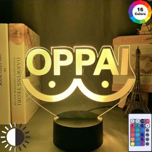 Anime One Punch Man Oppai Led Night Light for Bedroom Decor Light Brithday Gift Manga One Punch Man 3d Table Lamp Acrylic