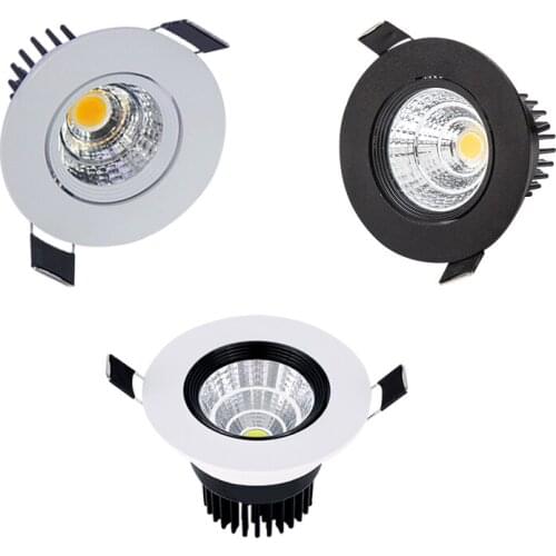 Dimmable Led downlight light COB Ceiling Spot Light 3w 5w 7w 10w 12w 15w AC220V ceiling recessed Lights Indoor Lighting