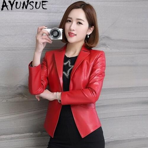 Genuine Leather Jacket Women Real Sheepskin Coat Leather Bomber Jackets Spring Autumn Plus Size Motocycle Coat 1742 KJ4871