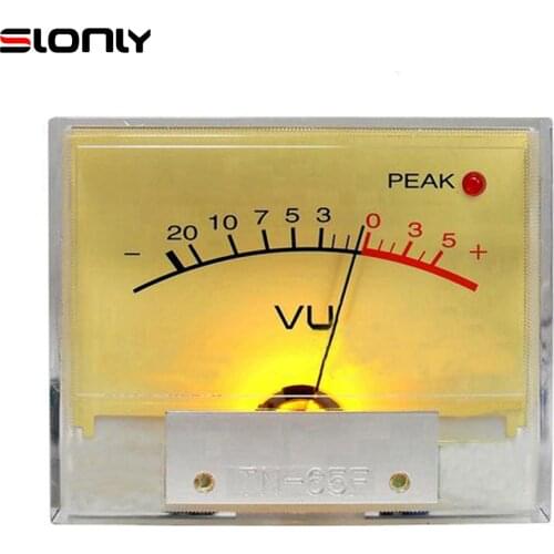 1pcs-10pcs TN-65F External PEAK Lamp VU Meter Head Speaker Audio Level DB Amplifier Power Sound Pressure Meter w/Backlight