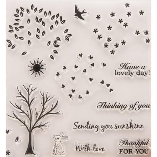 1pc Swallow Rabbit Transparent Clear Silicone Stamp Seal Cutting DIY Scrapbooking Rubber Stamping Coloring Diary Decor Reusable