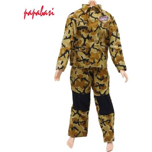 1pcs Doll Prince Clothes Marines Combat Uniform Outfit For 1/6 doll Boy Male Ken Doll For Lanard 1/6 Soldier Best Gift