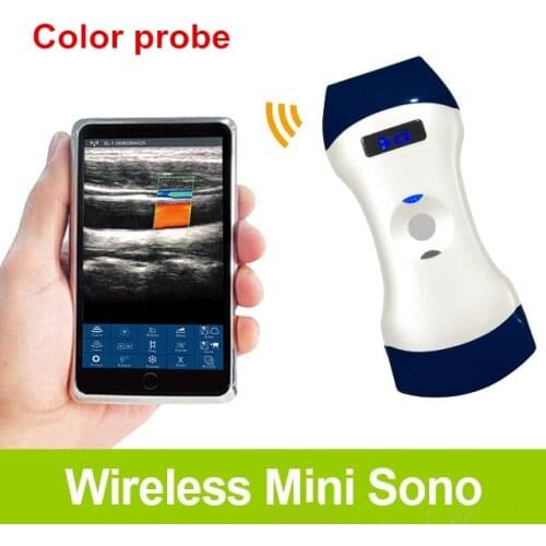 128 elements PW color wifi wireless ultrasound convex and linear probe double head 2in1