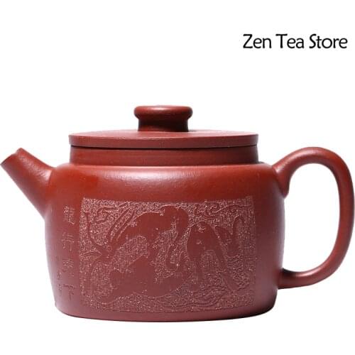 200ml Yixing Raw Ore Red cinnabar Teapots Zisha Teapot Dragon Tea Pot Purple Clay Tea Pots Ball hole water Filter Tea Set Gift