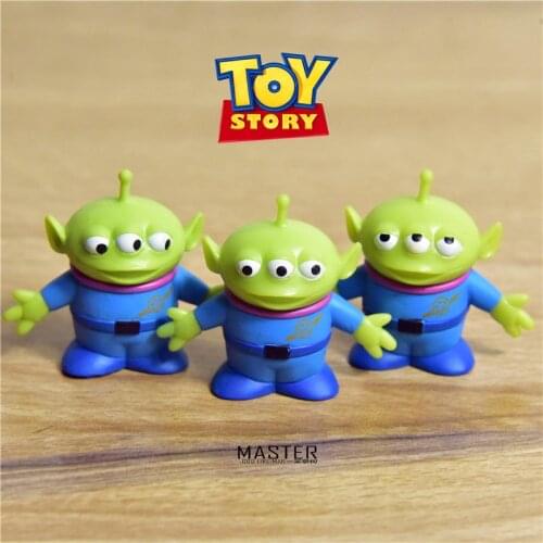 3piece 4cm Toy story the gree man robot Alien PVC Action Figure ALIEN collection Model Toys