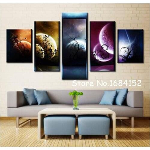 5pcs/set,diy,Full,square,Diamond Painting,Stitch Cross,5 Panel Sky Modern landscapes Diamond Embroidery Bedroom decor art