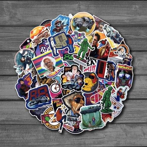 57Pcs Science Movie Stickers Back to the Future For Kids On The Laptop Fridge Phone Skateboard Suitcase Funny Cool Sticker
