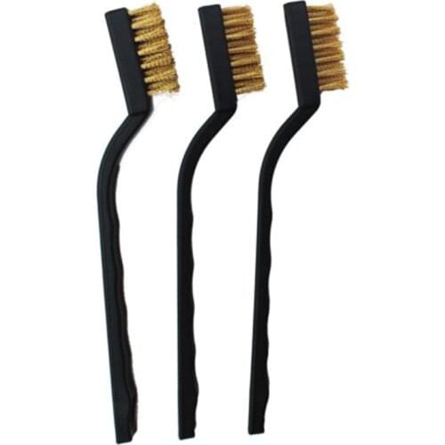 6Pcs Mini Wire Brush Set Brass Cleaning Polishing Detail Metal Rust Brush Whuiy