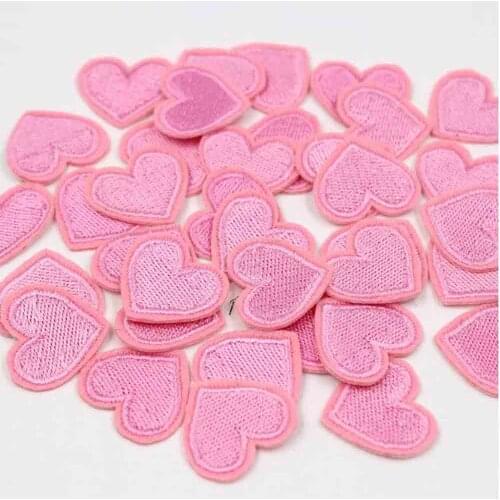 Heart-shaped DIY Accessories 20 Pcs Love Red & Pink Heart Iron On Patch Clothes Stickers Sewing On Embroidered 2.6*2.4cm