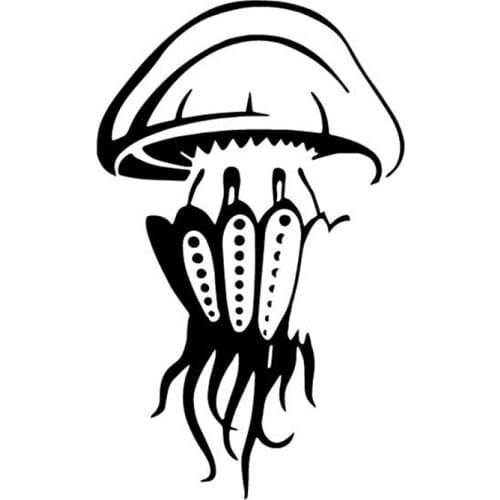 Car Stickers Jellyfish Creative PVC Decals Bumper Decoration Accessories Car Stickers Waterproof Sunscreen Black/white,17cm*10cm