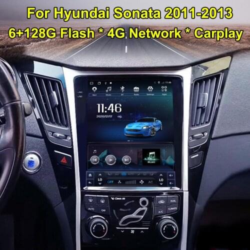 6GB RAM 128GB ROM Tesla Screen Car Radio Multimedia Player For 2012 Hyundai Yf Sonata Hybrid Android 10 Video GPS Autoradio 2Din