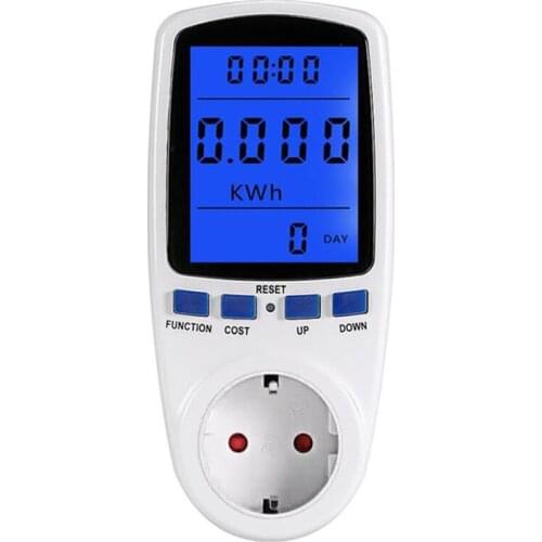 Socket Digital Wattmeter Power Consumption Watt Energy Meter KWh AC 230V Electricity with Backlights EU Plug CNIM Hot