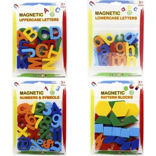 Baby Magnetic Alphabet Letters Number Geometry Plastic Refrigerator Stickers Learning English Pre K Educational Toys
