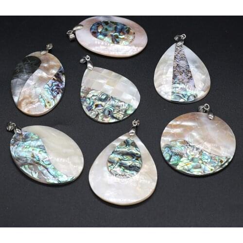 Hot Sale Natural Shell Charms Crack Abalone Seashell Pendant for DIY Necklace Making Jewelry Findings Gift for Women Men