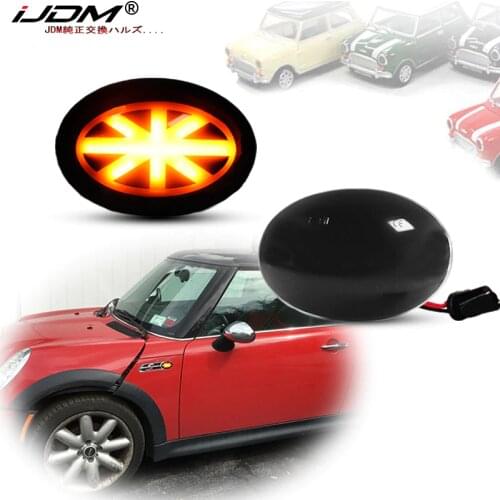 IJDM Amber Union Jack logo logo LED Lights Fender Side Marker Lights For MINI Cooper Gen2 R55 R56 R57 R58 R59 Turn Signal