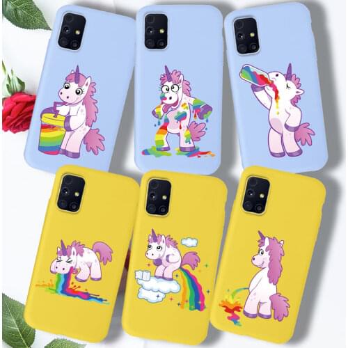 Cartoon Unicorn Rainbow Case For Samsung Galaxy M31 M21 M30S M31S M 31S 30S 21 Case Cover Silicone Soft TPU Cute