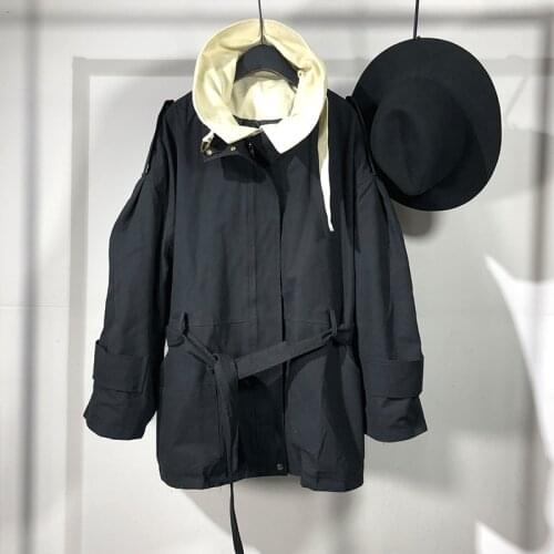 Owen Seak Men Jacket Gothic Style Mens Clothing Zipper Men Loose Jacket High Street Autumn Solid Black Coat