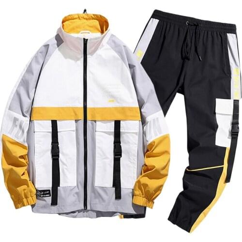 2020 Men Streetwear Tracksuit 2 Pcs Sets Jacket And Pants Sportswear Sweatshirts Sweatsuit Fashion Man Clothing Set