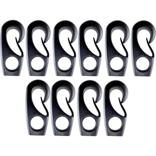 10 Pieces 55mm Nylon Bungee Hook Shock Cord Hook for kayaks, canoes, boats