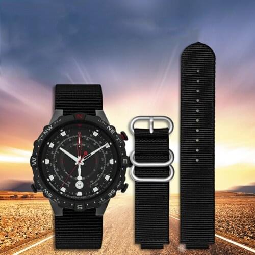 Convex interface nylon watchband for TimexT2N739/T2N720/T2N721 series 24*16mm wristwatches band black blue armygreen bracelet