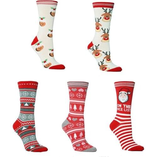 1pair Fashion Christmas Socks Women Cartoon Funny Cute Winter Warm Female & Hosiery Cotton Square Foot Personality Medias