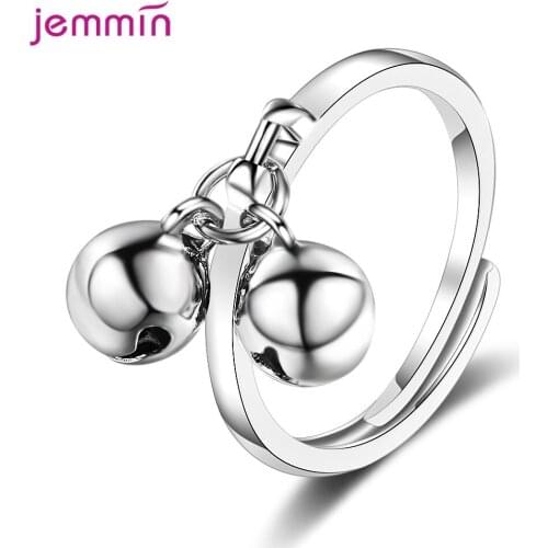 New 2021 Arrivals Trendy Design 925 Sterling Silver Double Bell Rings For Womens Party Jewelry Finger Rings Fine Jewelry